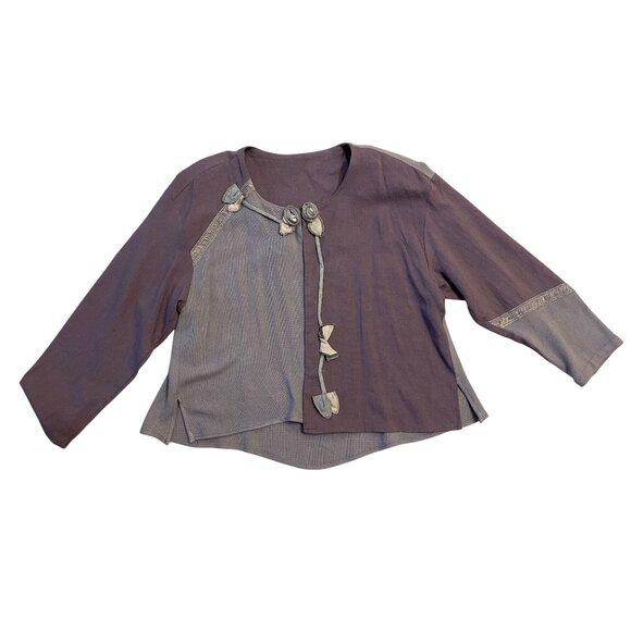 Vintage Spencer Alexis maxi dress & jacket rosette applique sz 12 USA lavender f - Picture 15 of 16